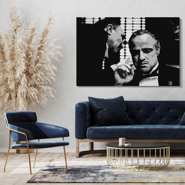 Leinwandbild Der Pate Don Corleone Marlon Brando künstlerisch nachbearbeitet