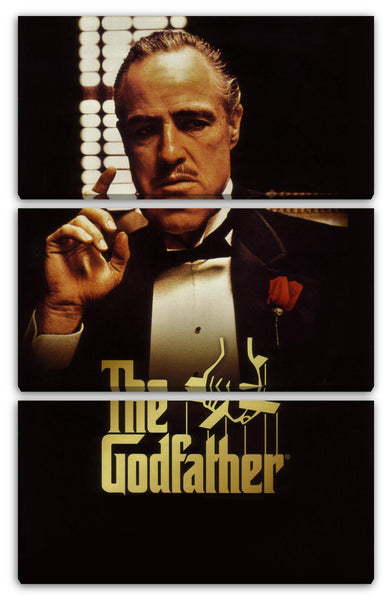 Leinwandbild Filmplakat Der Pate Don Vito mit erhobenem Zeigefinger