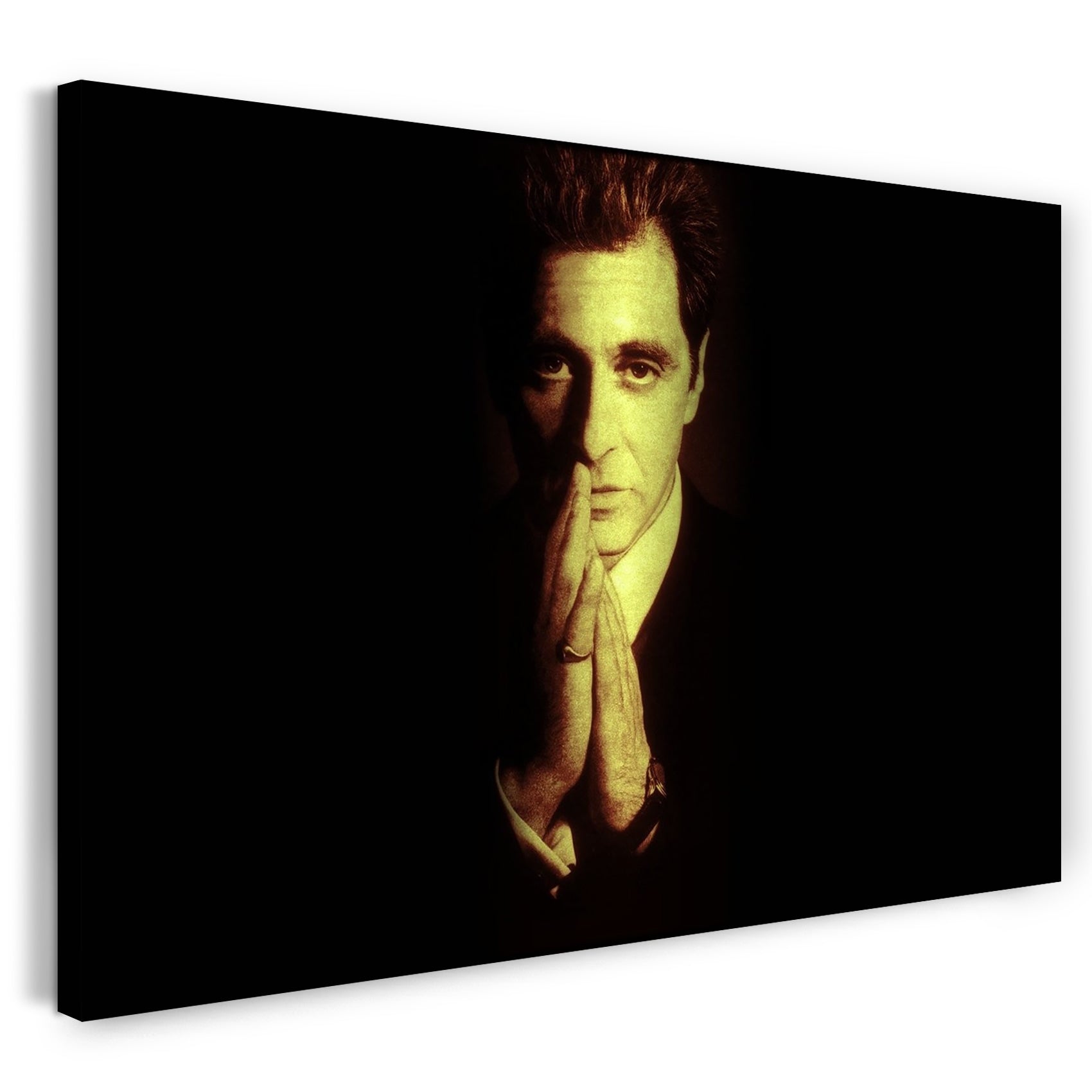 Leinwandbild Filmplakat Der Pate Al Pacino Michael Corleone Hände zusammengelegt