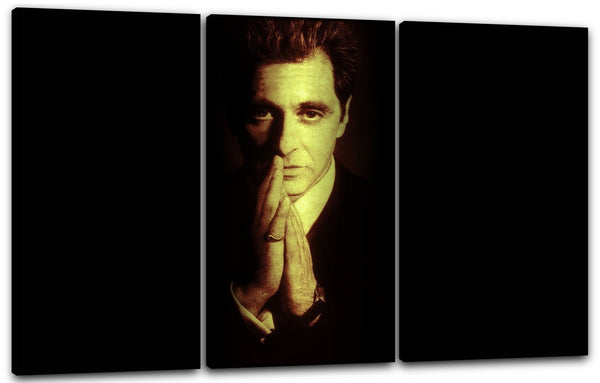 Leinwandbild Filmplakat Der Pate Al Pacino Michael Corleone Hände zusammengelegt
