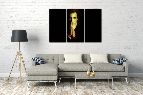Leinwandbild Filmplakat Der Pate Al Pacino Michael Corleone Hände zusammengelegt