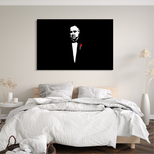 Leinwandbild Der Pate Don Corleone Marlon Brando nachgezeichnet Breitformat