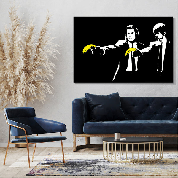 Leinwandbild Filmplakat Filmmotiv Pulp Fiction John Travolta Samuel Jackson Banane