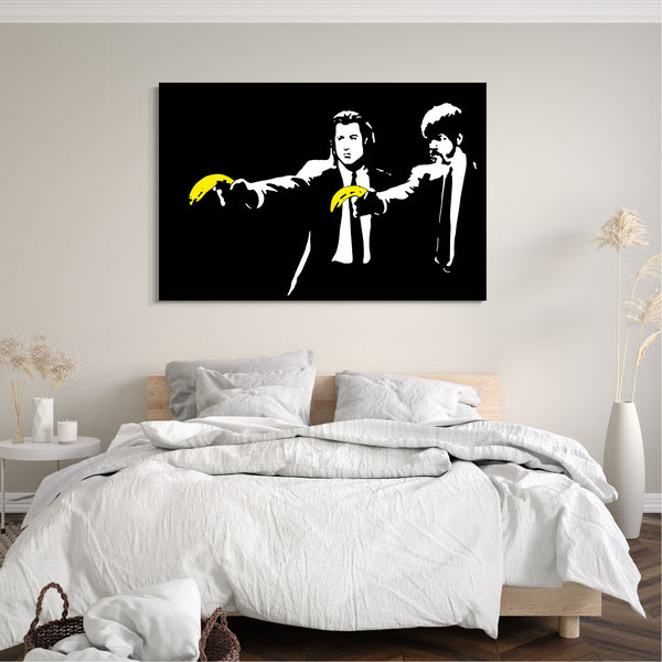 Leinwandbild Filmplakat Filmmotiv Pulp Fiction John Travolta Samuel Jackson Banane