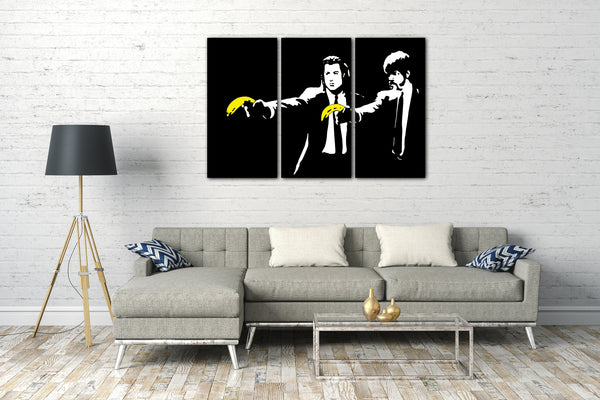 Leinwandbild Filmplakat Filmmotiv Pulp Fiction John Travolta Samuel Jackson Banane