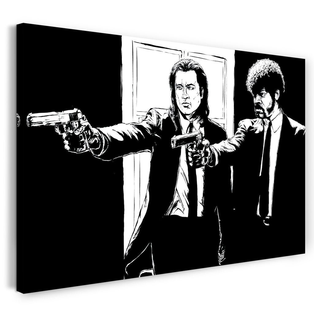 Leinwandbild Pulp Fiction John Travolta Samuel Jackson künstlerisch nachbearbeitet