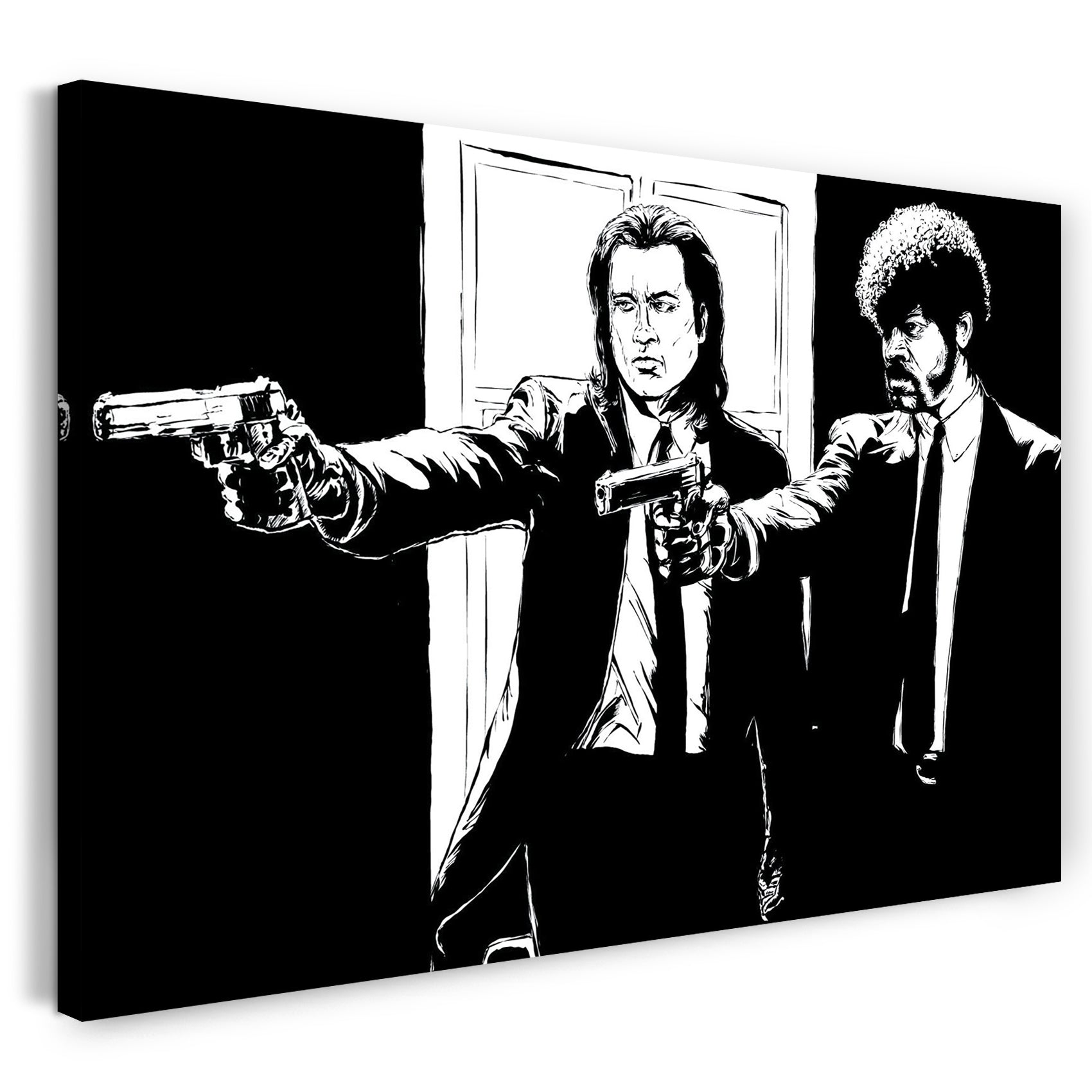 Leinwandbild Pulp Fiction John Travolta Samuel Jackson künstlerisch nachbearbeitet