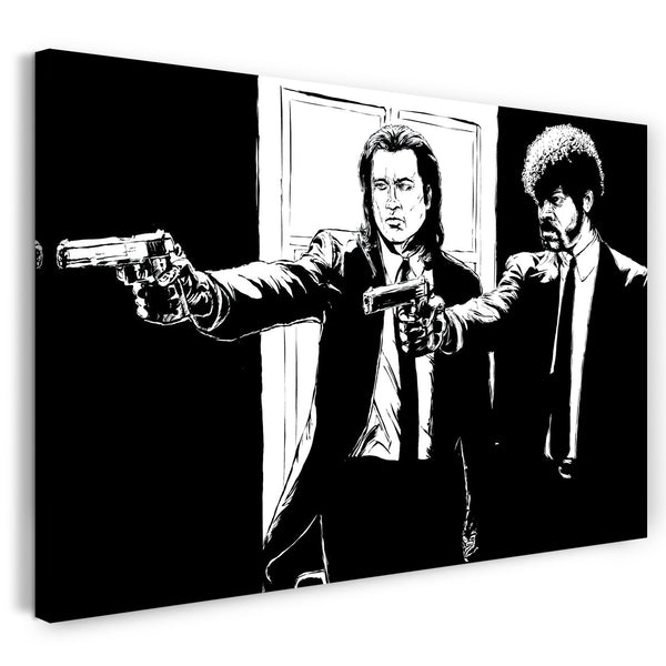 Leinwandbild Pulp Fiction John Travolta Samuel Jackson künstlerisch nachbearbeitet