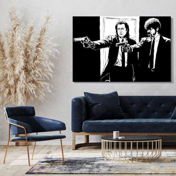 Leinwandbild Pulp Fiction John Travolta Samuel Jackson künstlerisch nachbearbeitet