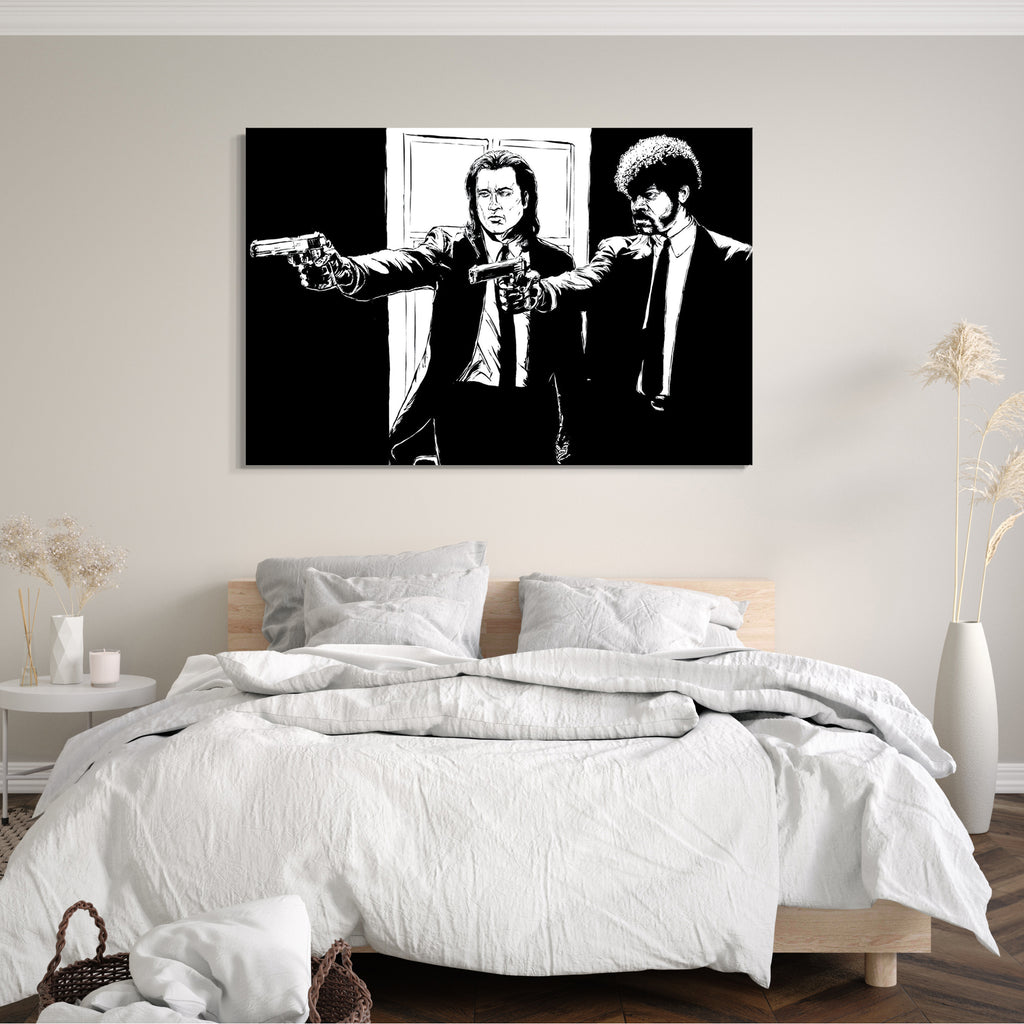 Leinwandbild Pulp Fiction John Travolta Samuel Jackson künstlerisch nachbearbeitet