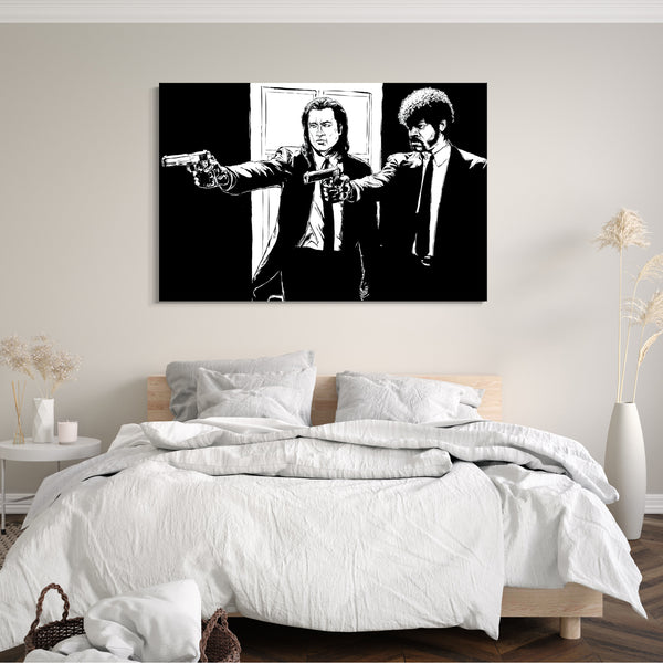 Leinwandbild Pulp Fiction John Travolta Samuel Jackson künstlerisch nachbearbeitet