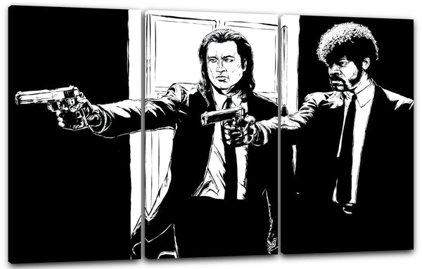 Leinwandbild Pulp Fiction John Travolta Samuel Jackson künstlerisch nachbearbeitet