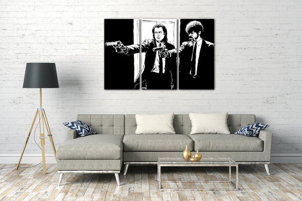 Leinwandbild Pulp Fiction John Travolta Samuel Jackson künstlerisch nachbearbeitet