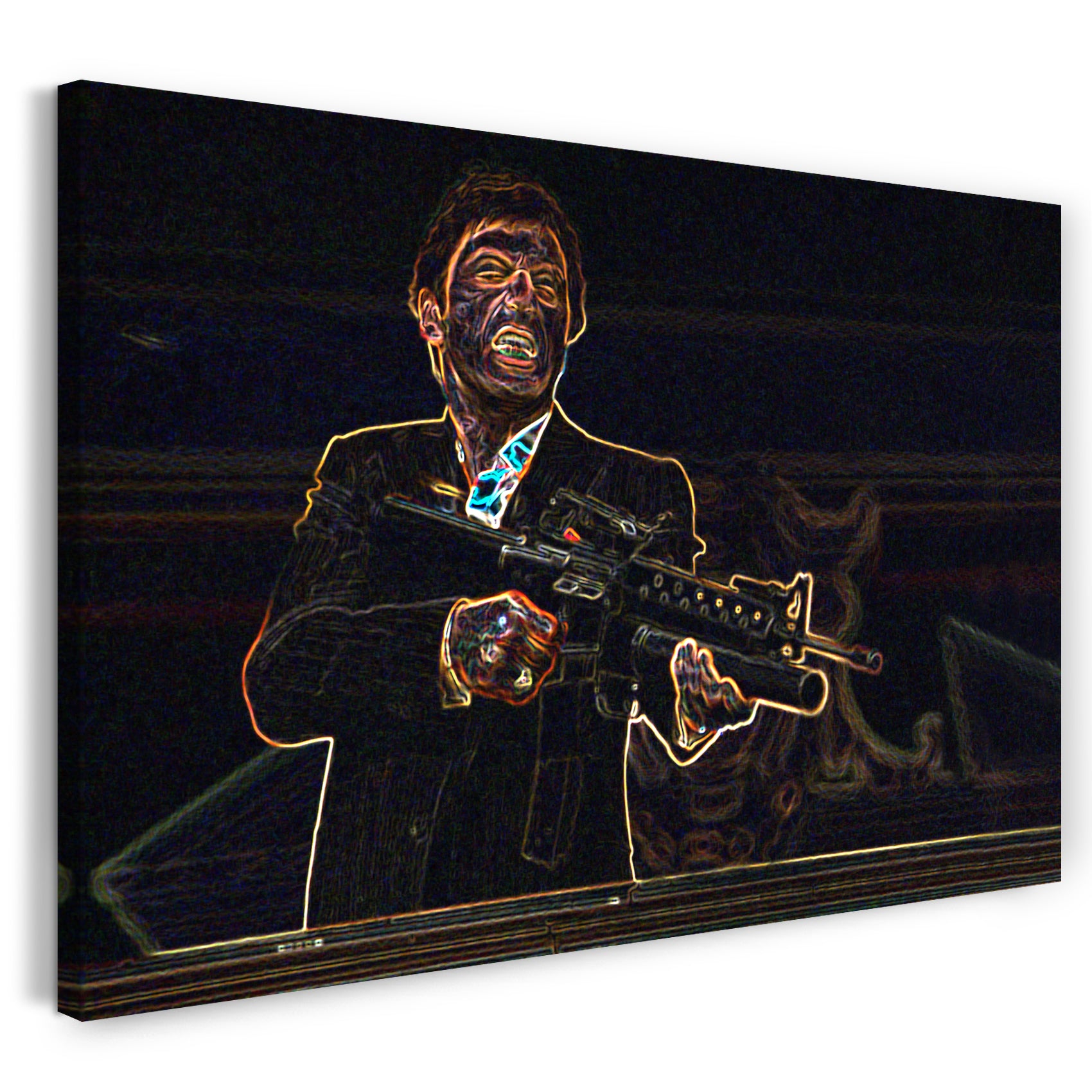 Leinwandbild Scarface Tony Montana (schwarz-weiß), by Hans Seidel Arts