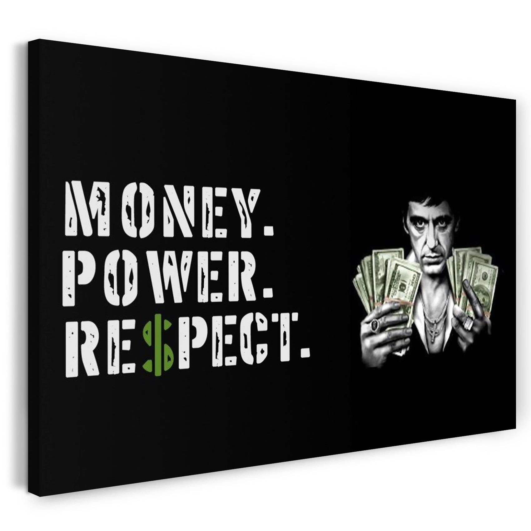 Leinwandbild Filmplakat Filmmotiv Scarface Tony Montana mit coolem Spruch