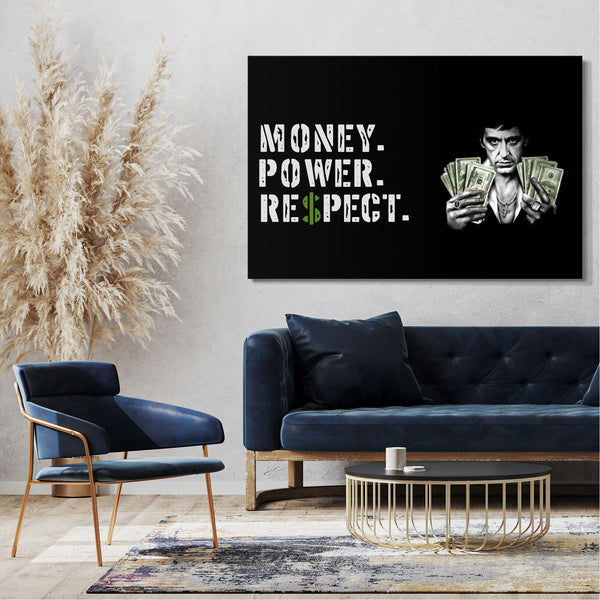 Leinwandbild Filmplakat Filmmotiv Scarface Tony Montana mit coolem Spruch