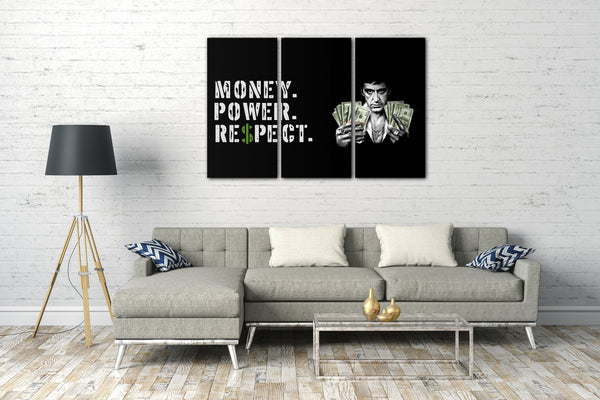 Leinwandbild Filmplakat Filmmotiv Scarface Tony Montana mit coolem Spruch