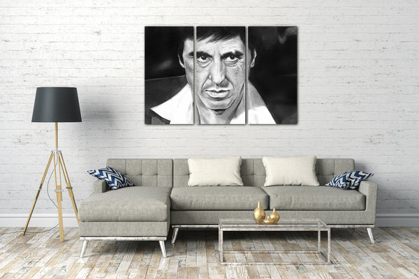 Leinwandbild Filmplakat Filmmotiv Scarface Tony Montana künstlerisch nachbearbeitet