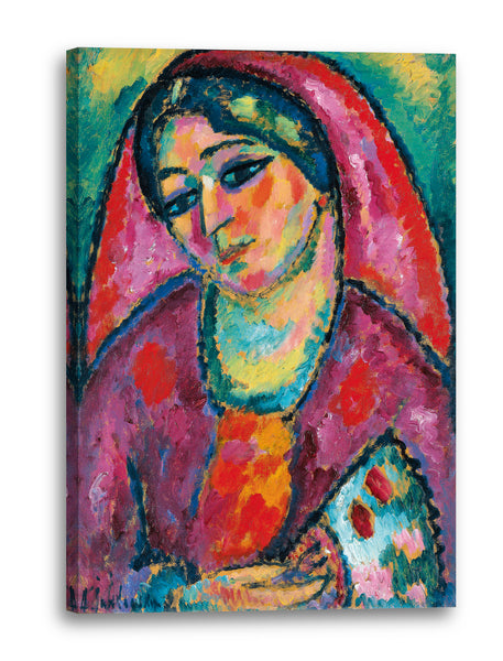 Leinwandbild Alexej von Jawlensky - Rotes Kopftuch