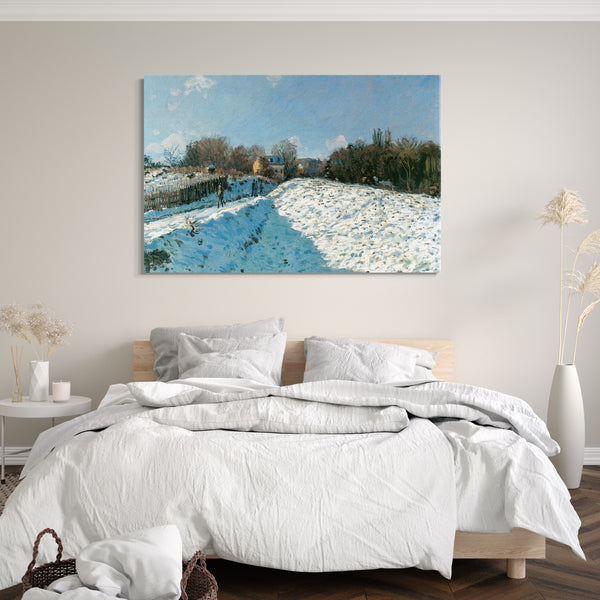 Leinwandbild Alfred Sisley - Snow Effect at Louveciennes