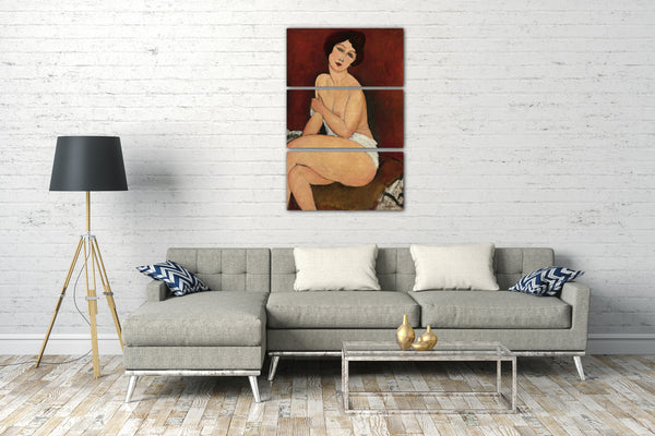 Leinwandbild Amedeo Modigliani - Sitzende Nackte auf Divan