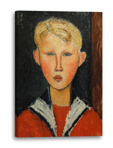 Leinwandbild Amedeo Modigliani - Der Junge mit den blauen Augen