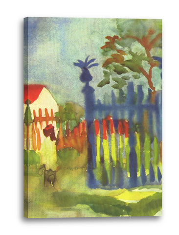 Leinwandbild August Macke - Dame in grüner Jacke – Printed Paintings