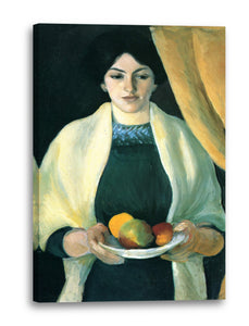 Leinwandbild August Macke - Frau des Künstlers mit Äpfeln