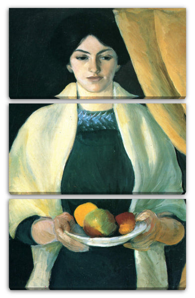 Leinwandbild August Macke - Frau des Künstlers mit Äpfeln