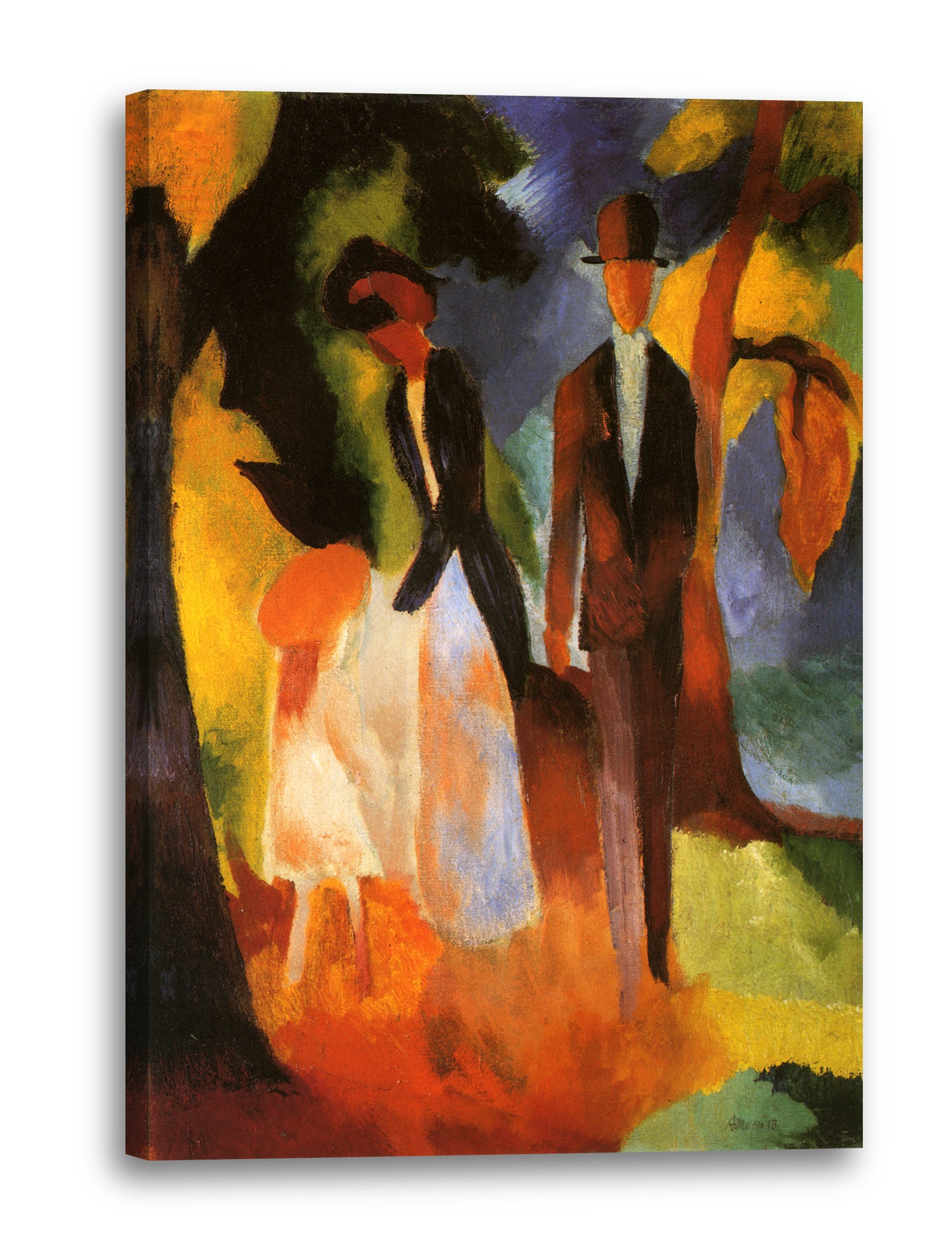 Leinwandbild August Macke - Leute am blauen See