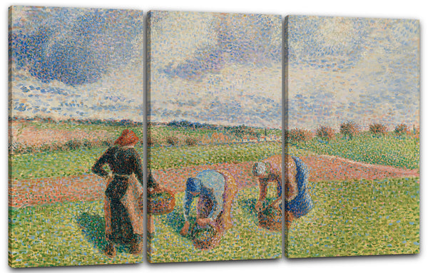 Leinwandbild Camille Pissarro - PAYSANNES RAMASSANT DES HERBES, ÉRAGNY