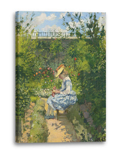 Leinwandbild Camille Pissarro - JEANNE PISSARRO (DITE MINETTE) ASSISE AU JARDIN, PONTOISE