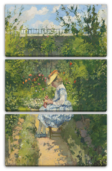 Leinwandbild Camille Pissarro - JEANNE PISSARRO (DITE MINETTE) ASSISE AU JARDIN, PONTOISE