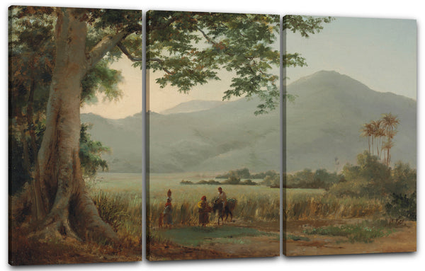 Leinwandbild Camille Pissarro - Personnages discutant au bord d'un Chemin
