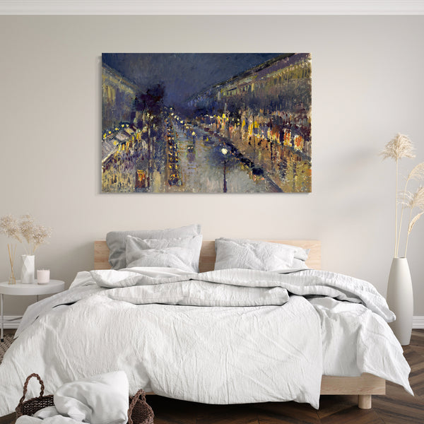 Leinwandbild Camille Pissarro - The Boulevard Montmartre at Night