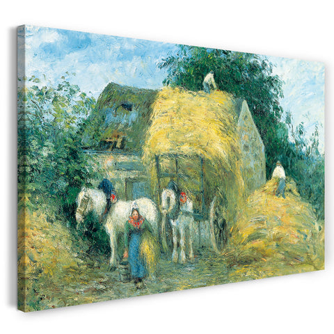 Leinwandbild Camille Pissarro - The Hay Cart Montfoucault