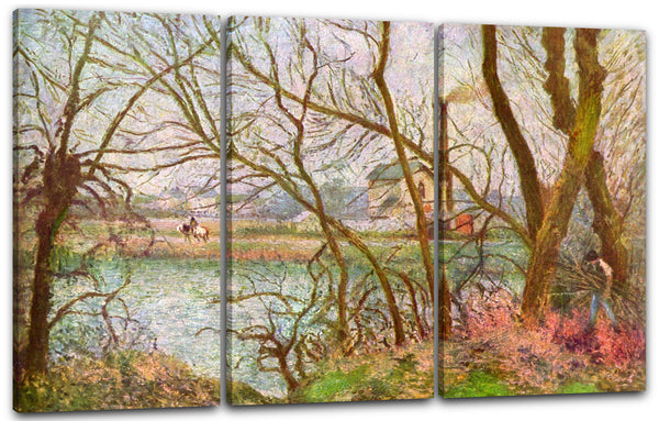 Leinwandbild Camille Pissarro - Bords de l'Oise, près de Pontoise, temps gris
