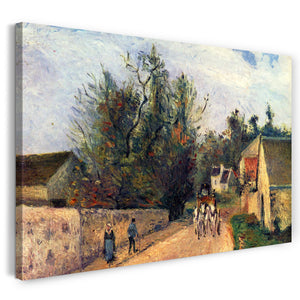 Leinwandbild Camille Pissarro - La diligence, route d'Ennery à l'Hermitage, Pontoise