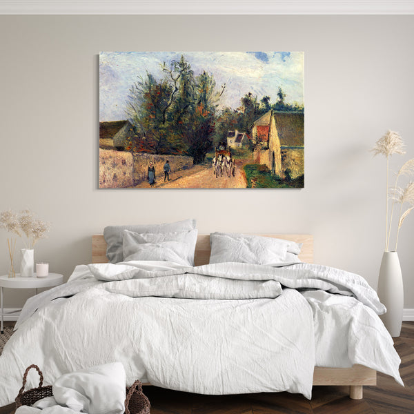Leinwandbild Camille Pissarro - La diligence, route d'Ennery à l'Hermitage, Pontoise