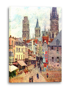 Leinwandbild Camille Pissarro - Rouen, Rue de l'Épicerie