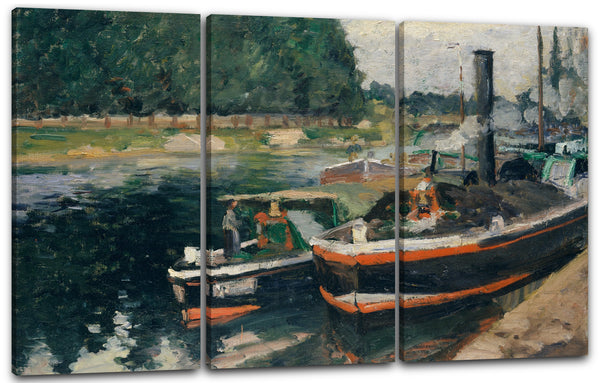 Leinwandbild Camille Pissarro - Barges at Pontoise
