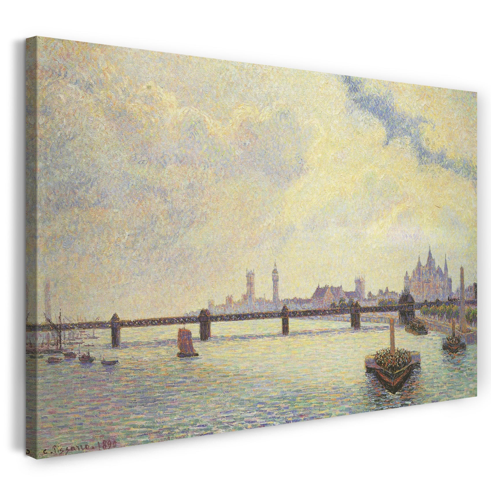 Leinwandbild Camille Pissarro - Charing Cross Bridge, London
