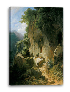 Leinwandbild Carl Spitzweg - Musizierender Einsiedler vor seiner Felsenklause