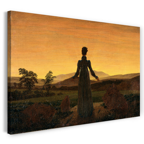 Leinwandbild Caspar David Friedrich - Frau vor untergehender Sonne