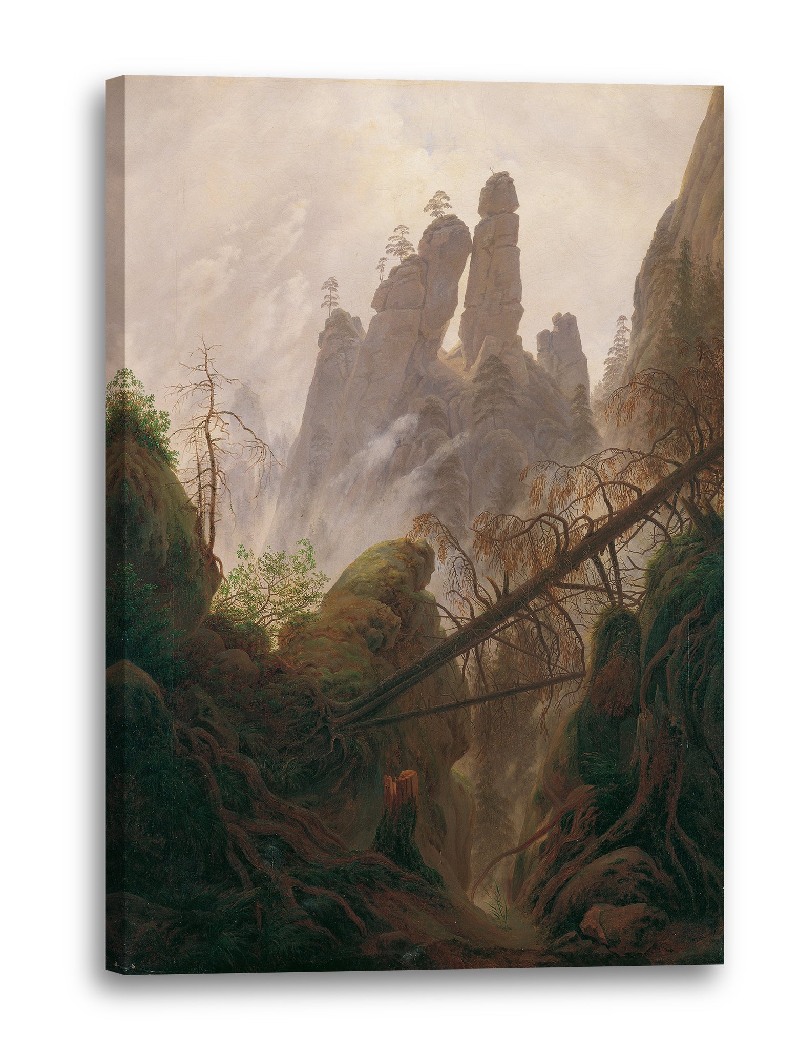 Leinwandbild Caspar David Friedrich - Felsenlandschaft im Elbsandsteingebirge