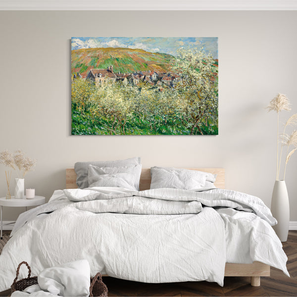 Leinwandbild Claude Monet - Blühende Pflaumenbäume
