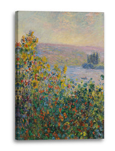 Leinwandbild Claude Monet - Blumenbeete in Vetheuil