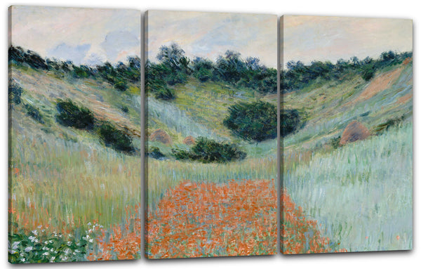 Leinwandbild Claude Monet - Mohnfeld bei Giverny