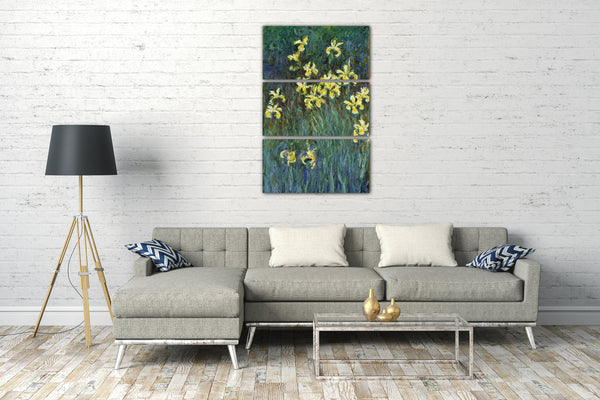 Leinwandbild Claude Monet - Gelbe Schwertlilien