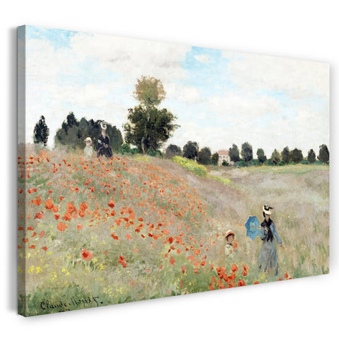 Leinwandbild Claude Monet - Mohnfeld